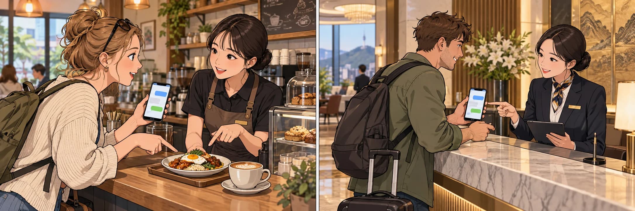 Example 4. Cafés and hotels