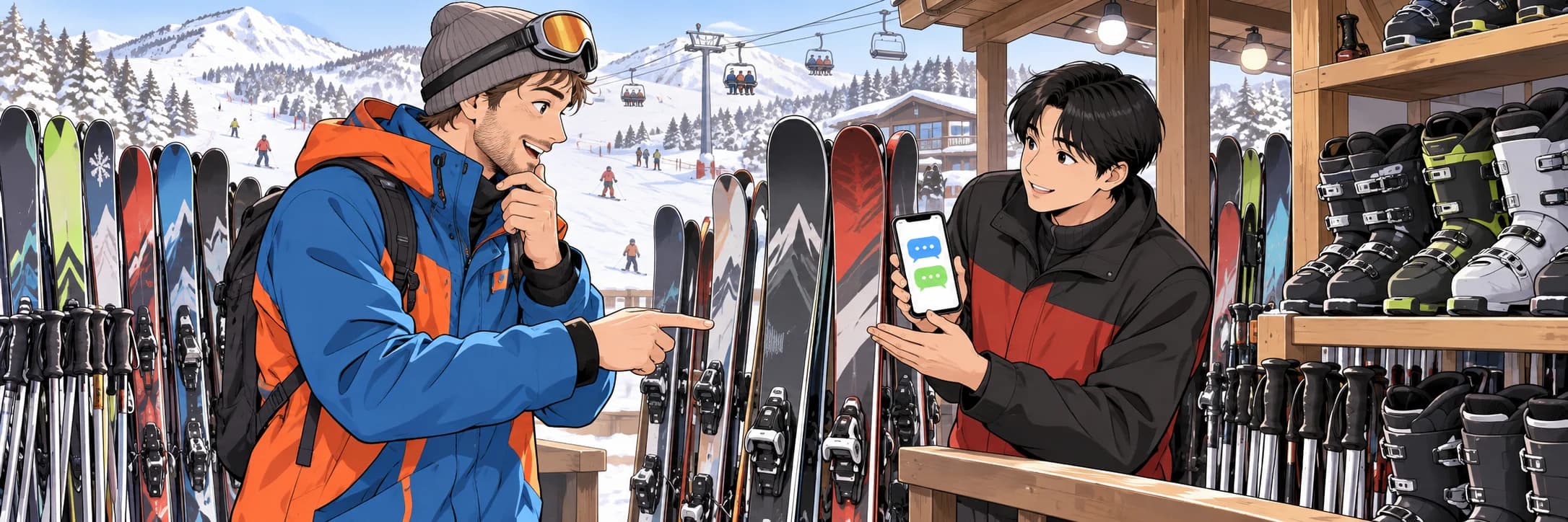 Example 5. Renting skis in the mountains