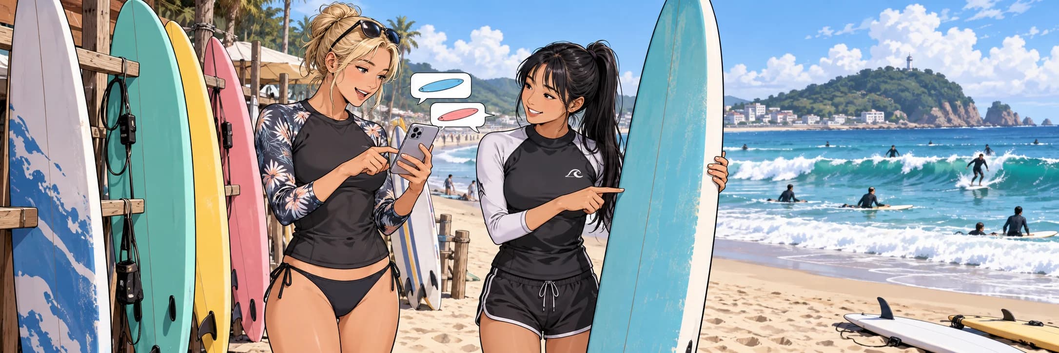 Example 6. Renting a board by the sea